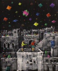 Zahid Saleem, 16 x 13 Inch, Acrylic on Canvas, Cityscape Painting, AC-ZS-125